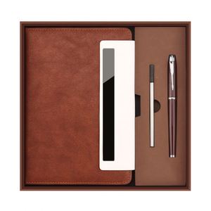 Ensemble cadeau de carnet en cuir de luxe Maxfree avec stylo et crayon en acier inoxydable, format A5, coffret cadeau promotionnel de bureau exquis - Product Image 5