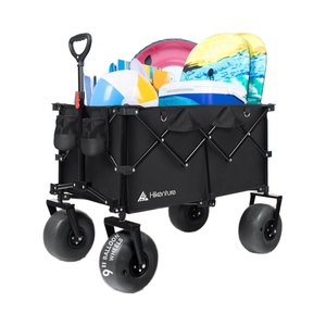 Hikenture Heavy Duty 9 \ "PU Neumáticos Beach <span class=keywords><strong>Wagon</strong></span> Plegable 308lbs Utility Cart <span class=keywords><strong>Big</strong></span> Balloon Wheels Vagones plegables de gran capacidad - Product Image 1