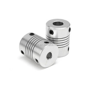 Layanan mesin CNC kopling fleksibel aluminium kustomisasi untuk Motor Stepper dan sekrup bola kopling poros paduan aluminium - Product Image 1