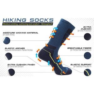 Men's Hiking Outdoor Hiking Moisture Wicking Cushion Crew <b>Socks</b> - Product Image 3