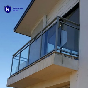 Pasamanos de balcón de aluminio fácil de instalar y barandilla de vidrio construida <span class=keywords><strong>para</strong></span> escaleras Balcones Balaustradas y pasamanos duraderos - Product Image 6