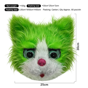 Máscara de Plástico Peluda Divertida al por Mayor, Máscara Facial Personalizada con Pelo, Disfraz de Halloween, Accesorio de Cosplay - Product Image 4