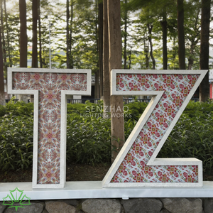 Custom Outdoor Mosaic <b>Letter</b> Sculpture <b>Light</b> with Ethnic Pattern Waterproof Landscape LED <b>Letter</b> Sign for Park Garden Decoration - Product Image 4