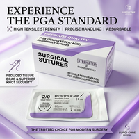 Sutures chirurgicales PGA à haute résistance pour usage vétérinaire chez les chiens et les animaux de grande taille, fil absorbable stérile EO