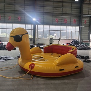 Grand canard gonflable jaune avec sièges, style pirate, radeau de fête <span class=keywords><strong>pour</strong></span> piscine, lac et plage - Product Image 2