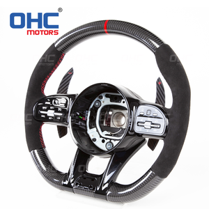 Volant en fibre de carbone Ohc Motors pour Mercedes Benz C63 <span class=keywords><strong>Amg</strong></span> W205 W222 Mercedes <span class=keywords><strong>Amg</strong></span> Gt Volant en cuir suédé - Product Image 2