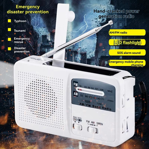 <span class=keywords><strong>FM</strong></span>/AM 多機能ポータブル防災ラジオ ソーラー 手回し充電 フラッシュライト付き - Product Image 6