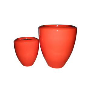 Ensemble de 2 pots de fleurs en fibre de verre, design moderne écologique, léger, durable, pour la maison et le jardin, extérieur/intérieur, toutes saisons - Product Image 3