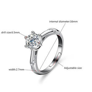 Fedi nuziali da sposa di lusso con vero diamante regalo donna uomo Fine S925 <span class=keywords><strong>argento</strong></span> Sterling <span class=keywords><strong>D</strong></span> Grade VVS 2 carati anello Moissanite con GRA - Product Image 6