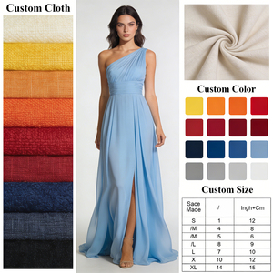 Abito <span class=keywords><strong>lungo</strong></span> da sera a sirena da donna personalizzato bianco <span class=keywords><strong>con</strong></span> collo alto, scollo a V, abbottonatura frontale, <span class=keywords><strong>maniche</strong></span> <span class=keywords><strong>lunghe</strong></span> e <span class=keywords><strong>spacco</strong></span>, Private Label OEM - Product Image 6