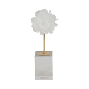 Statua di fiore in cristallo con base per decorazioni del soggiorno, complemento d'arredo per bagno, ufficio, scaffale, stile floreale - Product Image 3