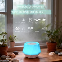 Machine à bruit blanc pour le sommeil, avec minuterie de charge intelligente, veilleuse, réglage des couleurs RGB, changement de chansons, appareil apaisant portable et compact