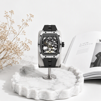 Montre de luxe pour homme, personnalisée OEM, mécanique, boîtier en acier inoxydable, sport, tourbillon, étanche 3ATM, montre-bracelet pour affaires, vente en gros