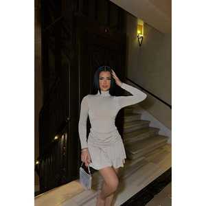 Vestido Largo de Alta Calidad Estilo Vintage con Manga Larga, Cuello Cuadrado, para Otoño e Invierno, Casual o Formal, Talla XS - Product Image 1