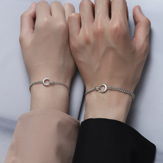 Valentine's Day Gift Jewelry Couple Loves Bracelet Double Ring Bracelets for Couples