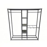Porte-vêtements ouvert simple sur pied double face, séchoir intérieur grande capacité pour couettes et rangement de vêtements