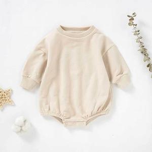 Mameluco de Algodón para Bebés y Niños Pequeños, Cierre con Botones a Presión, Unisex, Color Sólido para Toda Temporada, Estilo Chic, Ropa Informal para Uso Diario al Aire Libre - Product Image 3