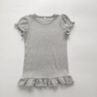 Vêtements de bébé à manches bouffantes bas de dentelle filles t-shirts vierges t-shirts drôles t-shirt vierge pour sublimation