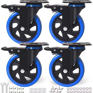 5 inç sarhoş tekerlek 2200 Lbs Set 4 ağır güvenlik çift kilitleme endüstriyel tekerlekler fren ile hiçbir gürültü - Product Image 5