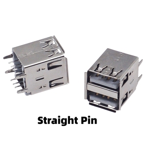 Puerto USB 2.0 A Hembra de Bajo Perfil de 10.0 mm, Montaje Vertical con Pines de Seguridad y Diseño Recto (Negro/Verde/Beige) - Product Image 2