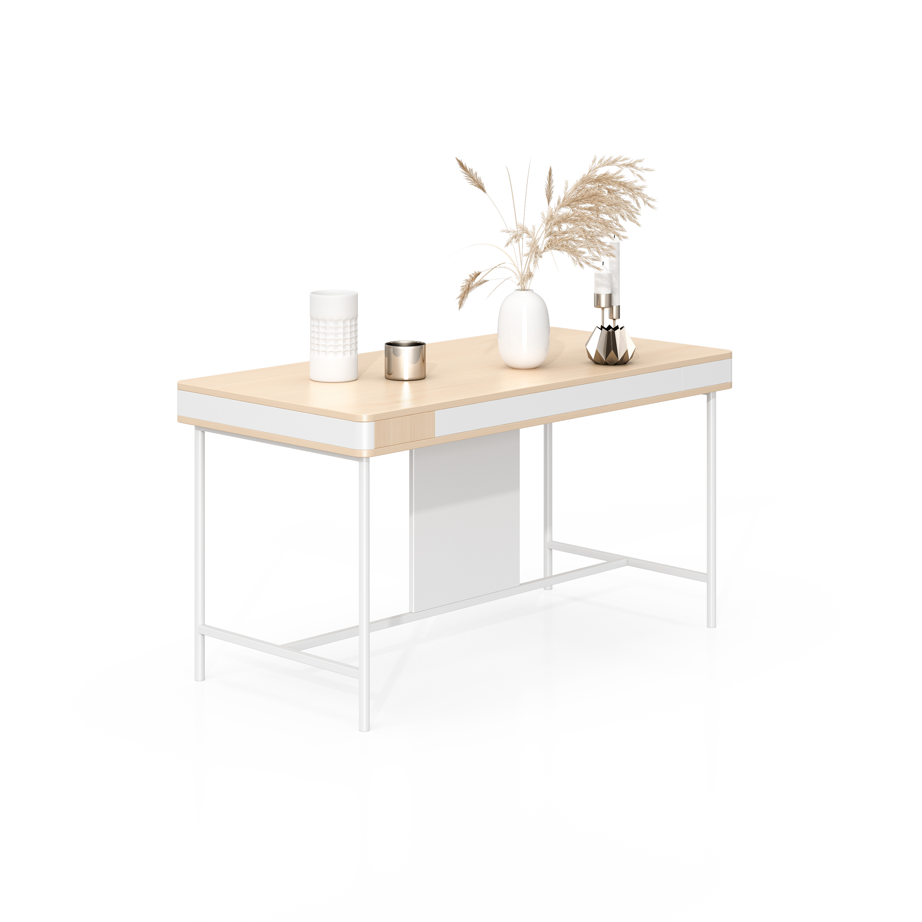 Bureau minimaliste avec étagère