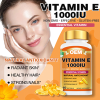 Cápsulas de Gel Suave de Vitamina E Natural 1000 UI, Certificación ISO, 100 Cápsulas/Botella, Suplemento para la Salud de Adultos, Mantenimiento Antioxidante