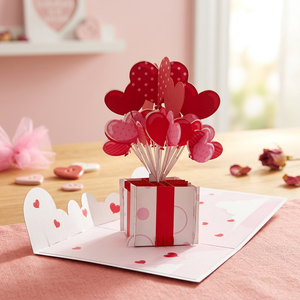 Boîte à ballons tendance pour Thanksgiving et la Saint-Valentin, carte pop-up 3D, cadeaux, design personnalisé, artisanat en papier découpé au laser à thème animal - Product Image 1