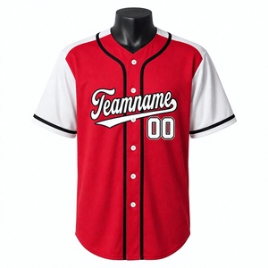 Maillot de baseball à six boutons, marque privée, avec impression en relief, pour les détaillants de vêtements de sport - Product Image 1