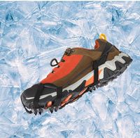 YAMAOutdoor Chaînes à neige pliables légères et imperméables à 24 griffes anti-givre et anti-métal pour bottes de glace et crampons d'escalade