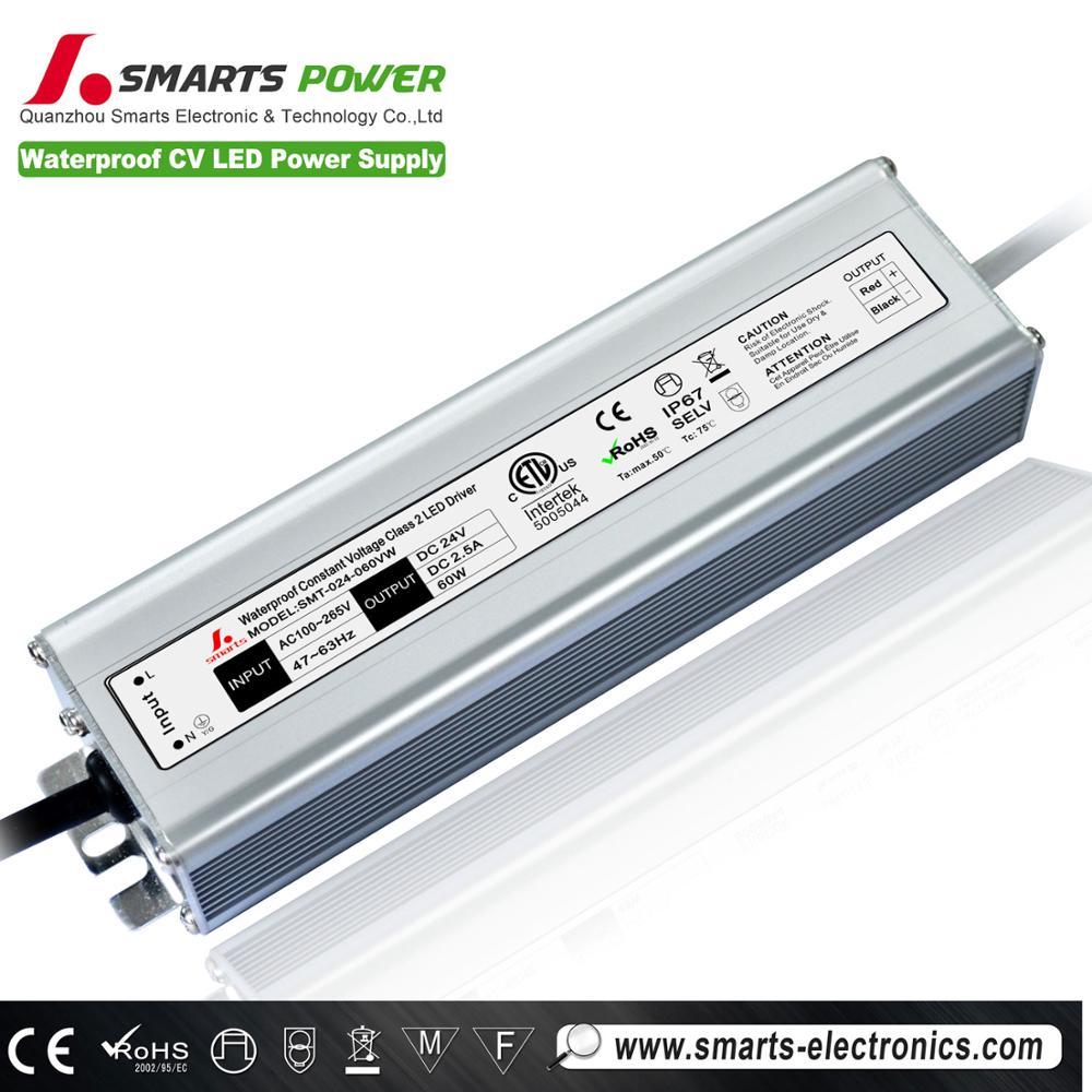 CE RoHS ETL aprobado Slim LED driver 12 V/24 V 60 W crece la fuente de alimentación de luz