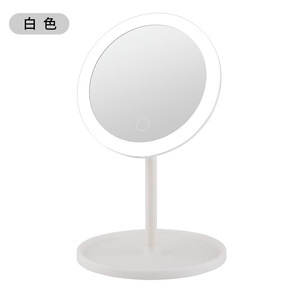 Miroir de maquillage LED rond, miroir cosmétique de bureau, miroir éclairé pour la salle de bain - Product Image 1