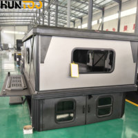 Carpa de techo para camioneta Huntoo de fácil instalación, doble capa, impermeable, para 2 personas, con diseño de refuerzo recto.