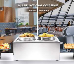 Baño María de Acero Inoxidable de Grado Comercial, Calentador de Alimentos para Buffet, Mesa de Vapor para Catering, Restaurantes y Fiestas - Product Image 4