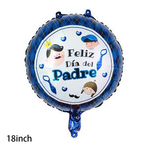 Venta al por mayor Feliz Día del Padre Globos de Aluminio Español Inglés Forma de Estrella Redonda Día del Padre Globo - Product Image 2