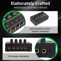 Amplificador de Auriculares Estéreo HA400PRO para Monitoreo de Estudio de 4 y 8 Canales con Luz RGB
