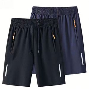 Shorts d'été décontractés pour hommes, taille élastique, en soie glacée, pour affaires, loisirs, plage, sport, coupe ample, séchage rapide, confortables et légers - Product Image 4