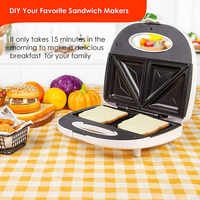 Machine à sandwich fixe personnalisée à 2 tranches Surface de cuisson antiadhésive Mini grille-pain Presse à gaufres Grill Machine avec la meilleure qualité