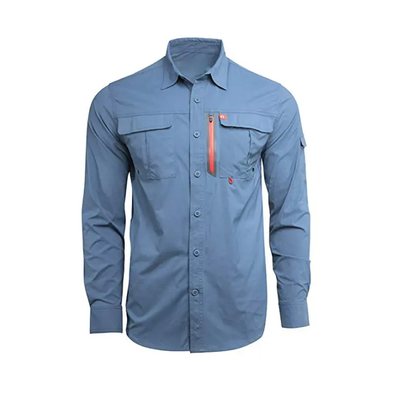 Chemise de randonnée à manches longues pour hommes, chemise d'extérieur légère, en coton, à séchage rapide, écologique, marque, 2020