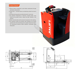 รถยกไฟฟ้าแบบนั่งขับ Jialift Sl20zd รับน้ำหนักได้ 2000 กก. สำหรับงานขนส่งในคลังสินค้า - Product Image 2