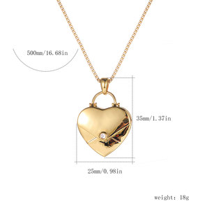 Collana con Ciondolo a Catena Sottile Stile Europeo 2025, Trendy con Zircone a <span class=keywords><strong>Cuore</strong></span> <span class=keywords><strong>Aperto</strong></span> per Fidanzamento e Commemorazione - Product Image 4