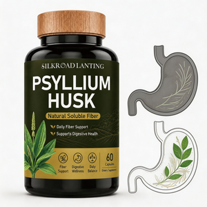 Psyllium Husk Capsules Natural Soluble Fiber Dietary Supplement 60 Daily Fiber Support Adult - Product Image 1