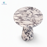 Table d'appoint en marbre Luca Calacatta Viola |   Socle d'appoint rond en marbre violet veiné poli, sur mesure pour salon, appartement, villa