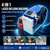 Mesin Las Laser Serat Inverter Junfei 4 in 1 Pengumpan Kawat Otomatis Genggam, Pembersih Karat Logam, Pemotong 1500W 2000W