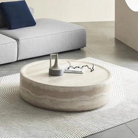 Tables Basses Modernes en Travertin de Style Wabi-Sabi, Marbre Design Créatif Simple, Table Basse de Salon, Meuble Central