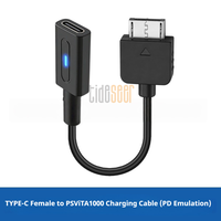 Câble adaptateur de charge USB-C (femelle) Tideseer 10 cm PD pour PS Vita 1000 - Charge rapide et charge uniquement, matériau PVC
