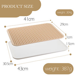 Alfombrilla de silicona para arena para gatos, alfombrilla para atrapar arena para gatos, diseño de doble capa de panal, fácil de limpiar, alfombrilla reutilizable para arena para gatos - Product Image 4