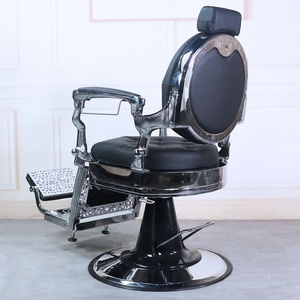 Chaise de coiffure de luxe en cuir argenté pour salon de beauté, chaise de coiffure robuste pour la vente en gros - Product Image 6