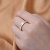 Bague de mode en argent sterling 925 avec zircone cubique taillée, style hip-hop, plaqué or, bijoux de rappeur