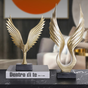 Creativo Desktop scultura animale Polyresin Eagle <span class=keywords><strong>statue</strong></span> ornamenti decorazione della casa arredamento in oro all'ingrosso - Product Image 4