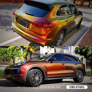 <span class=keywords><strong>Film</strong></span> de changement de couleur super caméléon rouge à or brillant pour enveloppement de voiture en vinyle complet, paillettes - Product Image 2